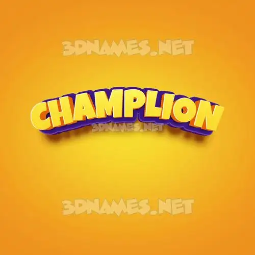 champlion in Orange Toon style - 3D name wallpaper champlion in Orange Toon style - 3D name wallpaper