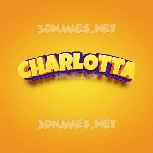 charlotta in Orange Toon style - 3D name wallpaper