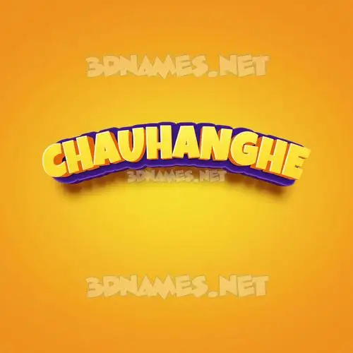 chauhanghe in Orange Toon style - 3D name wallpaper