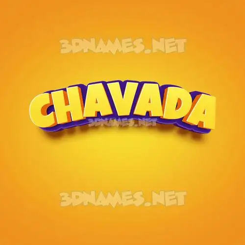 chavada in Orange Toon style - 3D name wallpaper