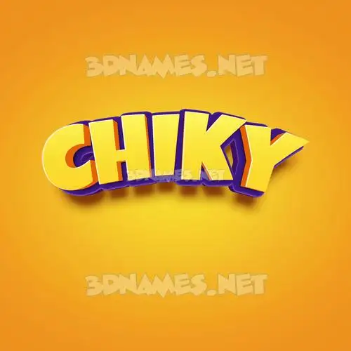 chiky in Orange Toon style - 3D name wallpaper chiky in Orange Toon style - 3D name wallpaper