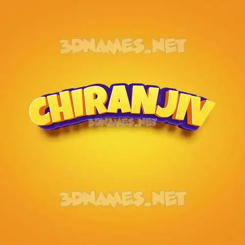 chiranjiv in Orange Toon style - 3D name wallpaper