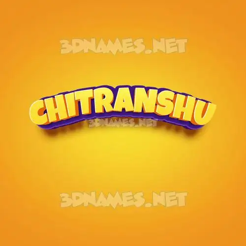 chitranshu in Orange Toon style - 3D name wallpaper