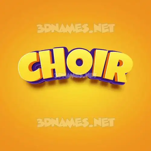 choir in Orange Toon style - 3D name wallpaper