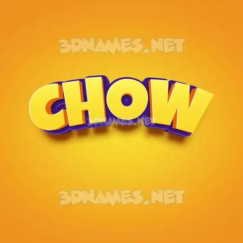 chow in Orange Toon style - 3D name wallpaper