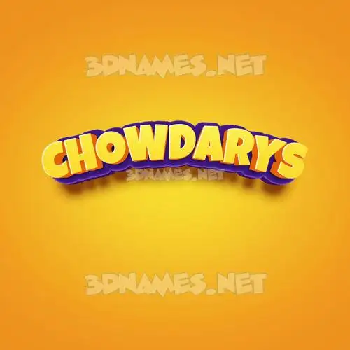 chowdarys in Orange Toon style - 3D name wallpaper