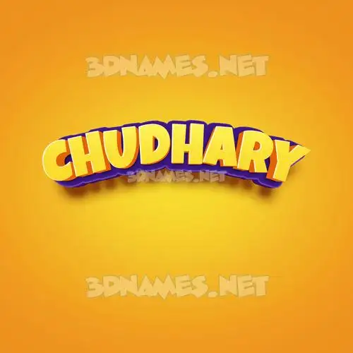 chudhary in Orange Toon style - 3D name wallpaper