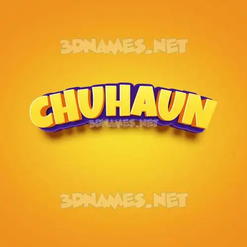 chuhaun in Orange Toon style - 3D name wallpaper