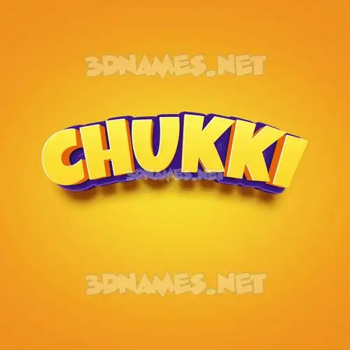 chukki in Orange Toon style - 3D name wallpaper