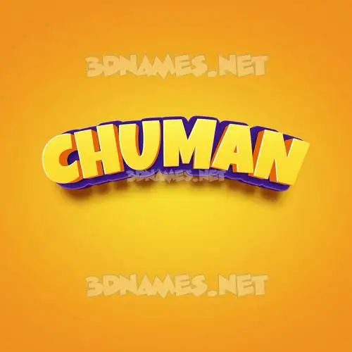 chuman in Orange Toon style - 3D name wallpaper