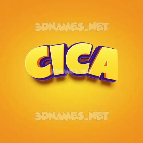 cica in Orange Toon style - 3D name wallpaper