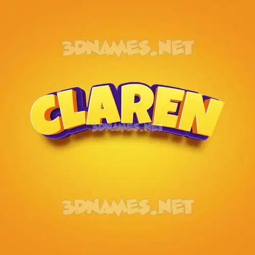 claren in Orange Toon style - 3D name wallpaper