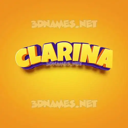 clarina in Orange Toon style - 3D name wallpaper