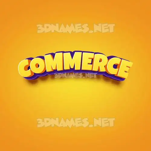 commerce in Orange Toon style - 3D name wallpaper commerce in Orange Toon style - 3D name wallpaper