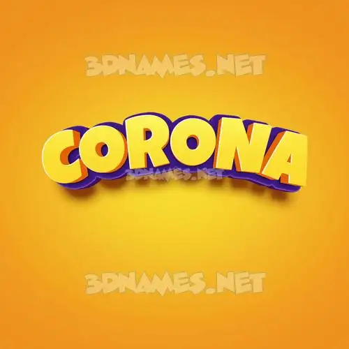 corona in Orange Toon style - 3D name wallpaper corona in Orange Toon style - 3D name wallpaper