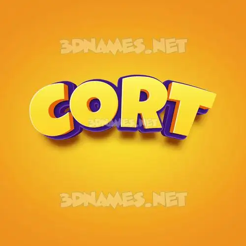 cort in Orange Toon style - 3D name wallpaper