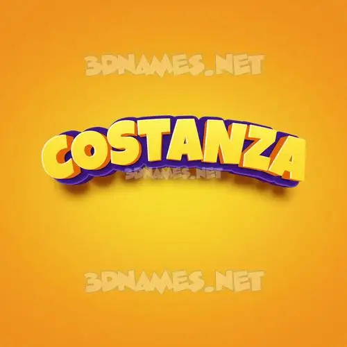 costanza in Orange Toon style - 3D name wallpaper