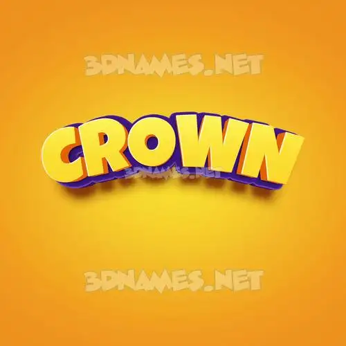 crown in Orange Toon style - 3D name wallpaper
