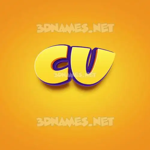 cu in Orange Toon style - 3D name wallpaper