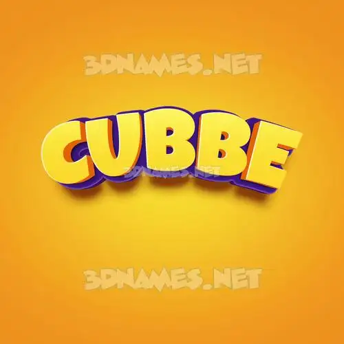 cubbe in Orange Toon style - 3D name wallpaper