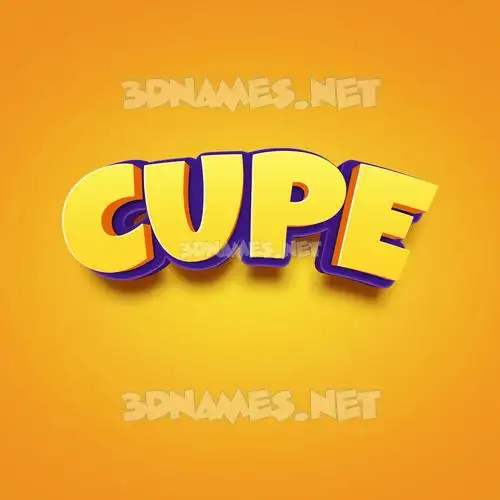 cupe in Orange Toon style - 3D name wallpaper