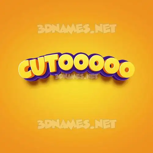 cutooooo in Orange Toon style - 3D name wallpaper