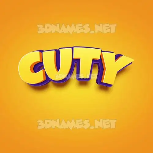 cuty in Orange Toon style - 3D name wallpaper cuty in Orange Toon style - 3D name wallpaper