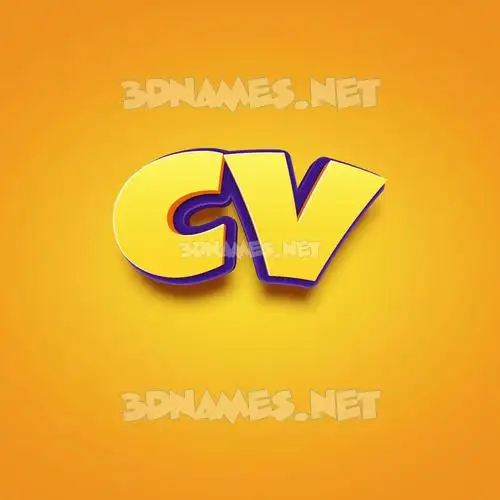 cv in Orange Toon style - 3D name wallpaper cv in Orange Toon style - 3D name wallpaper