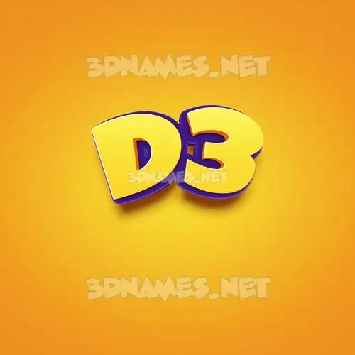 d3 in Orange Toon style - 3D name wallpaper d3 in Orange Toon style - 3D name wallpaper