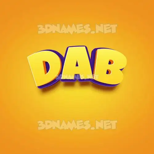 dab in Orange Toon style - 3D name wallpaper