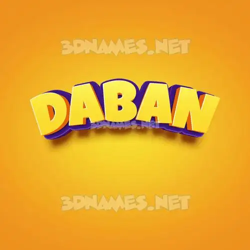 daban in Orange Toon style - 3D name wallpaper