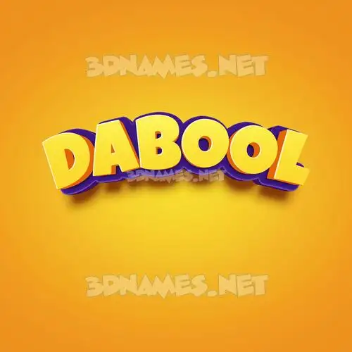 dabool in Orange Toon style - 3D name wallpaper dabool in Orange Toon style - 3D name wallpaper