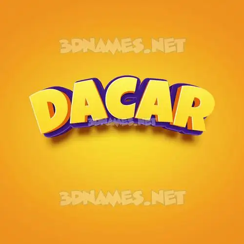 dacar in Orange Toon style - 3D name wallpaper