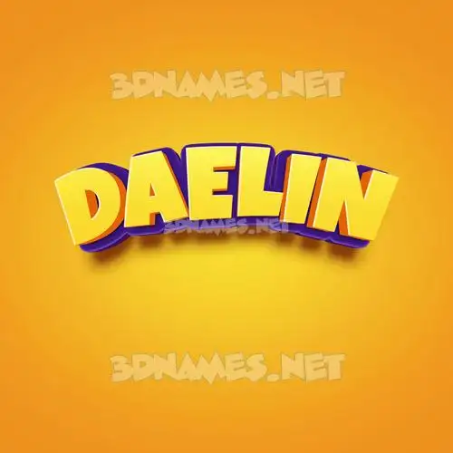 daelin in Orange Toon style - 3D name wallpaper