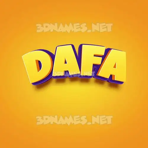 dafa in Orange Toon style - 3D name wallpaper