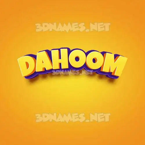 dahoom in Orange Toon style - 3D name wallpaper
