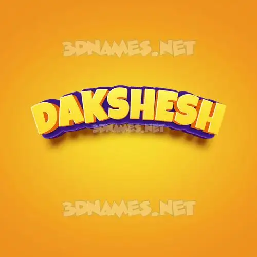 dakshesh in Orange Toon style - 3D name wallpaper