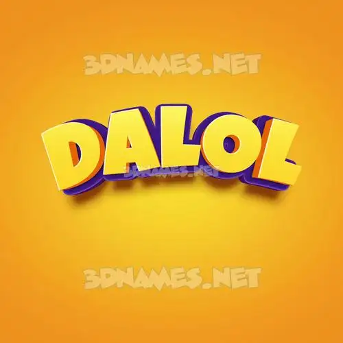 dalol in Orange Toon style - 3D name wallpaper