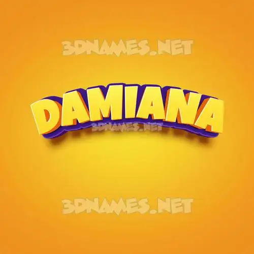 damiana in Orange Toon style - 3D name wallpaper