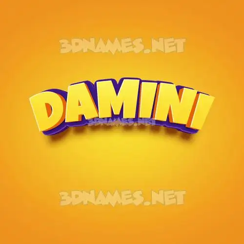 damini in Orange Toon style - 3D name wallpaper