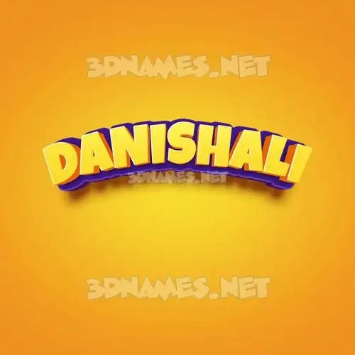 danishali in Orange Toon style - 3D name wallpaper