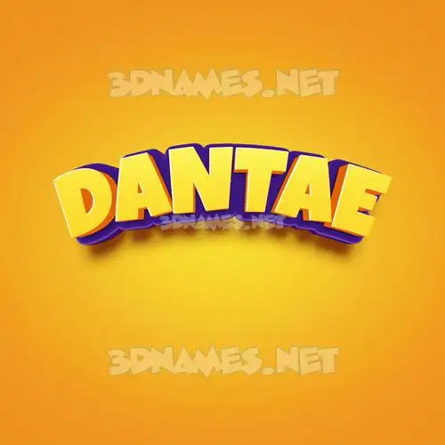 dantae in Orange Toon style - 3D name wallpaper