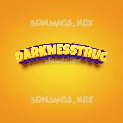 darknesstruc in Orange Toon style - 3D name wallpaper
