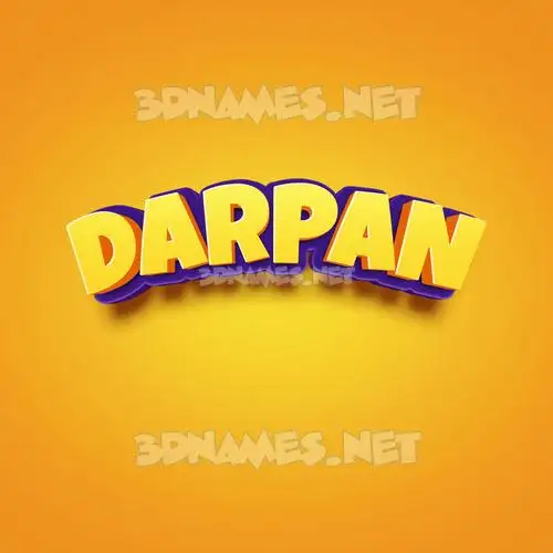 darpan in Orange Toon style - 3D name wallpaper