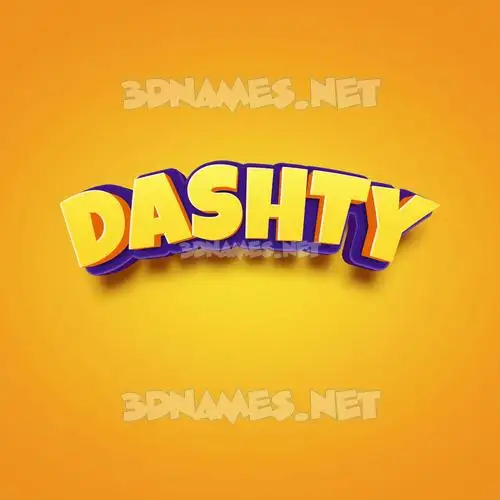dashty in Orange Toon style - 3D name wallpaper