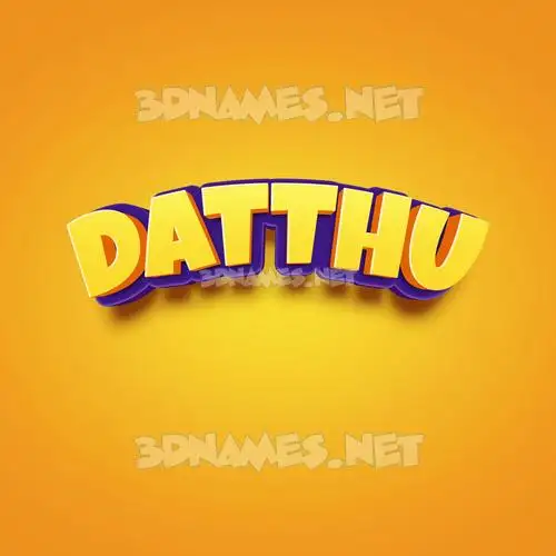 datthu in Orange Toon style - 3D name wallpaper