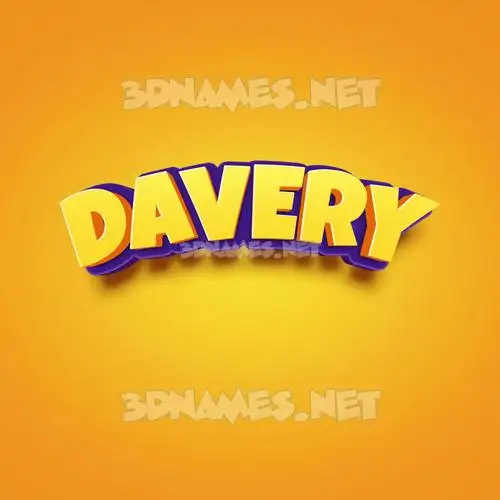 davery in Orange Toon style - 3D name wallpaper