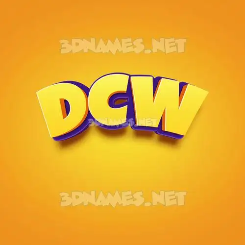 dcw in Orange Toon style - 3D name wallpaper