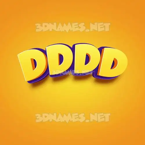 dddd in Orange Toon style - 3D name wallpaper