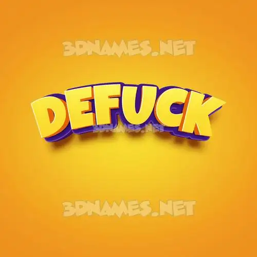 defuck in Orange Toon style - 3D name wallpaper